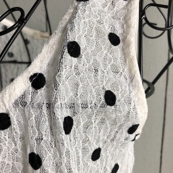 Lovely sheer lace high low sleeveless top S - Picture 6 of 7